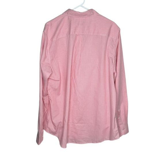 New Chaps Men’s Easy Care Button Down Plaid Shirt Long Pink White XL BNWT - Picture 5 of 5